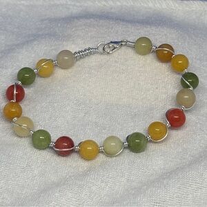 Multicolor Handmade Indian Agate bracelet